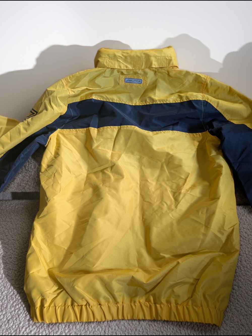 NWT Nautica Yellow Hooded Windbreaker Jacket LG 14/16 - Picture 3 of 6
